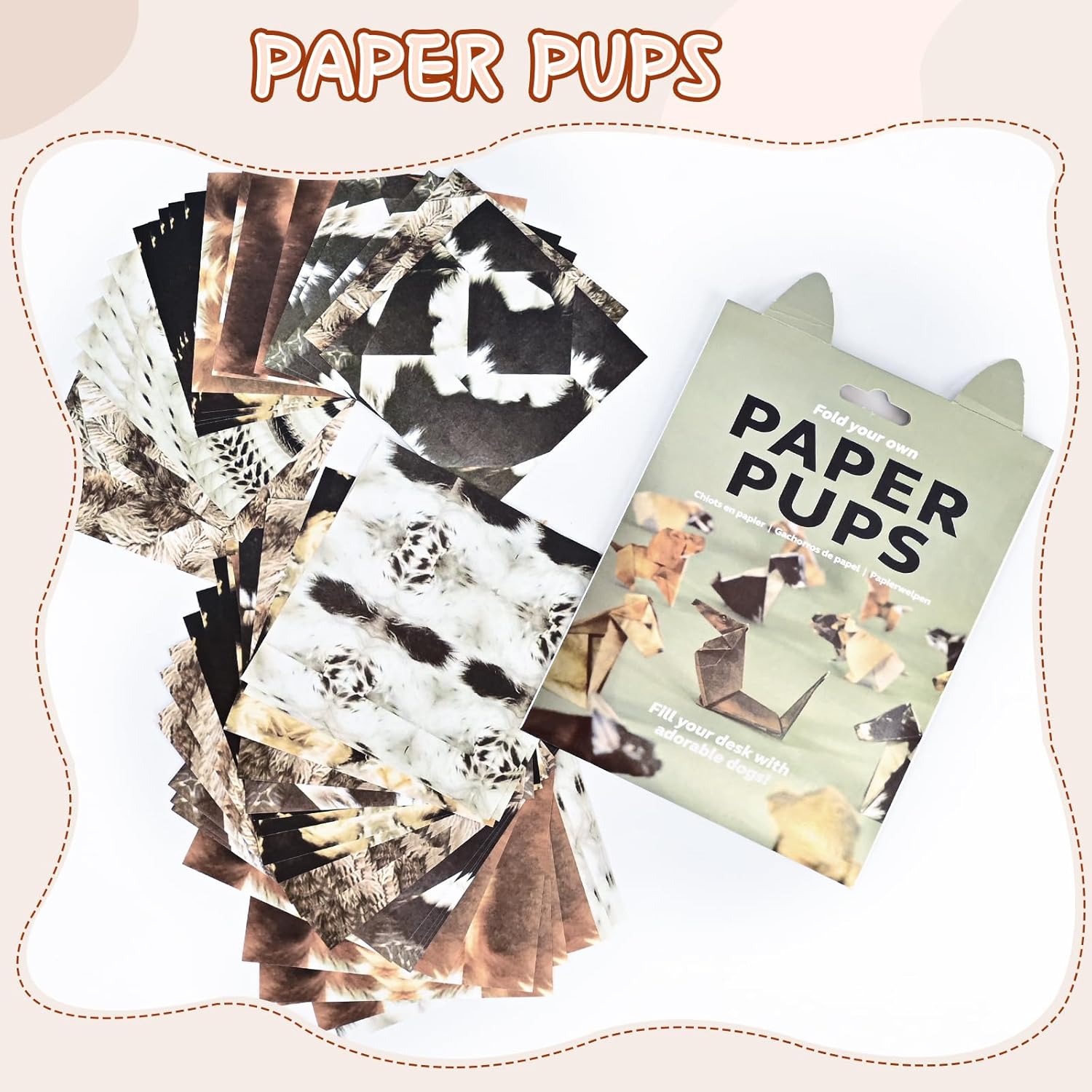 DGRKZY Cats Origami Kit - Cute Cat Origami Paper to Fold, Creative Origami Cats Craft for & Adults, Fun Paper Folding Desk Decoration (Animal Dog)