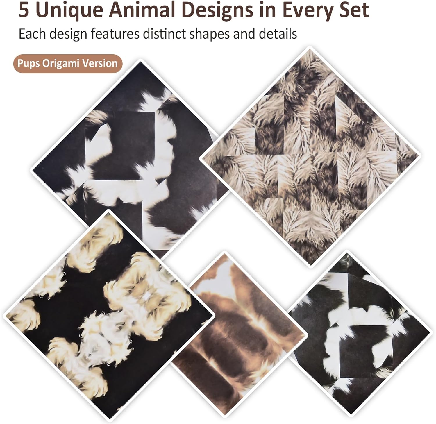 DGRKZY Cats Origami Kit - Cute Cat Origami Paper to Fold, Creative Origami Cats Craft for & Adults, Fun Paper Folding Desk Decoration (Animal Dog)