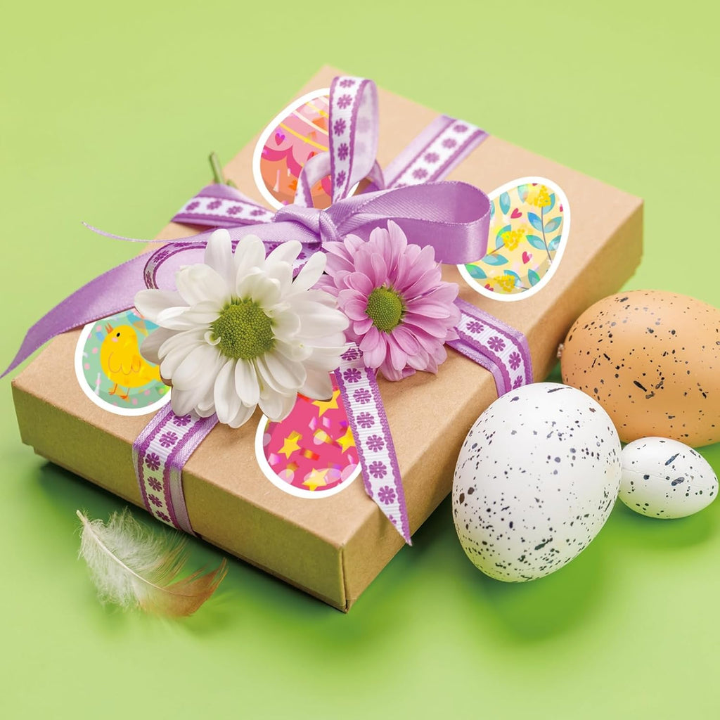 160Pcs Assorted Easter Sticker Set, 8 Sheets Waterproof Vinyl Stickers with Rabbits, Eggs, Chicks, Flowers, Non-Repetitive Holiday Party Decoration for Kids, Teenagers, Adults, Gift Tote Bag Decor