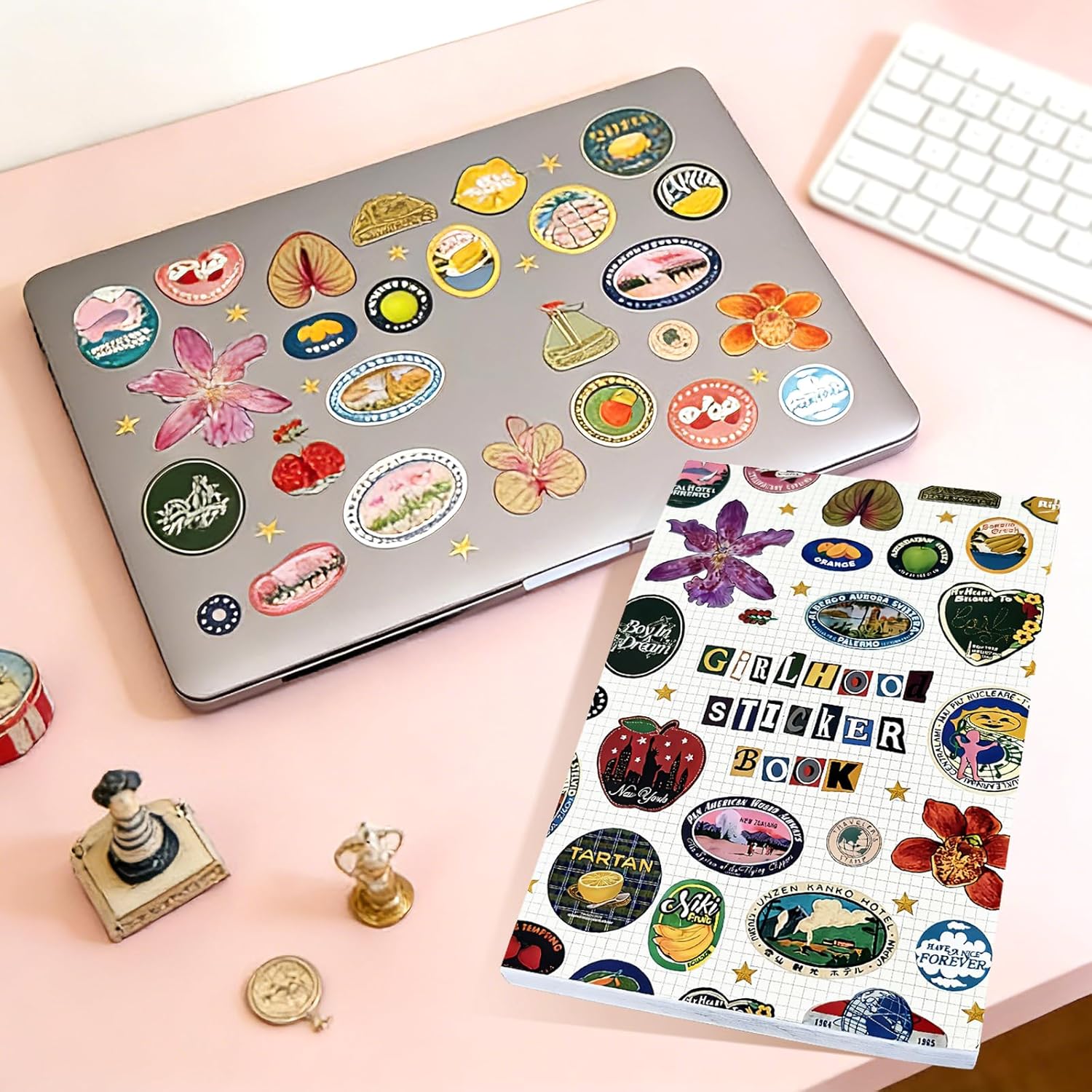 2026 New Girlhood Sticker Book Includes 1260+ Retro-Style Stickers,Cute Illustration Stickers,DIY Scrapbook Supplies,Vintage Girls’ Generation Inspired Stickers,DIY Creative Gifts for Teens