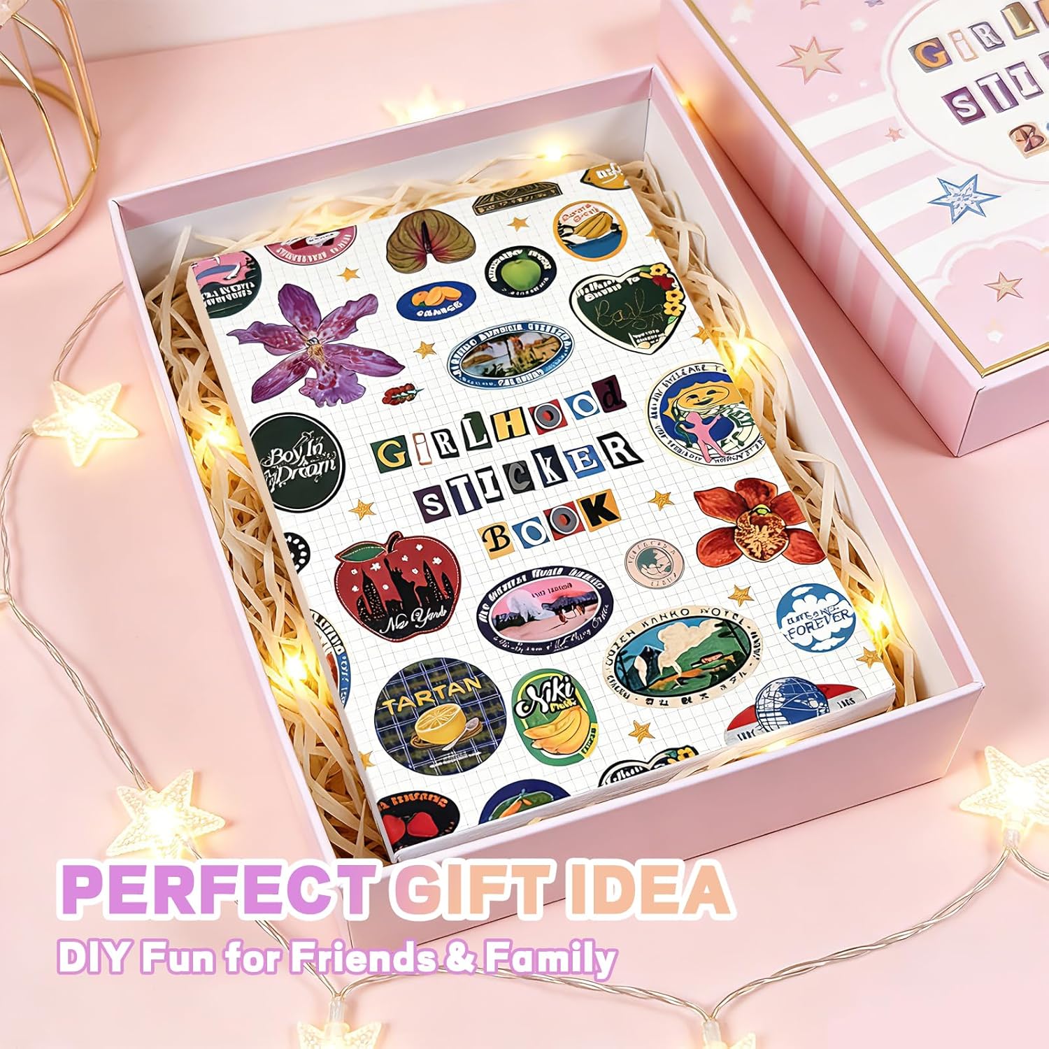 2026 New Girlhood Sticker Book Includes 1260+ Retro-Style Stickers,Cute Illustration Stickers,DIY Scrapbook Supplies,Vintage Girls’ Generation Inspired Stickers,DIY Creative Gifts for Teens
