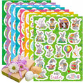 160Pcs Assorted Easter Sticker Set, 8 Sheets Waterproof Vinyl Stickers with Rabbits, Eggs, Chicks, Flowers, Non-Repetitive Holiday Party Decoration for Kids, Teenagers, Adults, Gift Tote Bag Decor