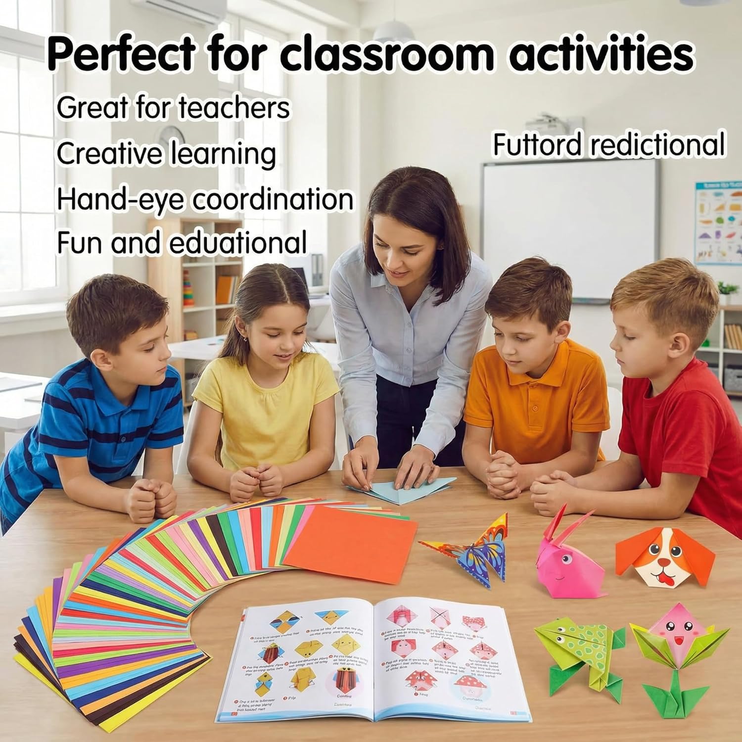 208 Sheets Kids Craft Origami Paper Kit, Cartoon Pattern Folding Paper Set with Guiding Book, DIY Art Craft Supplies for Kids Ages 5-8 8-12 Boys Girls Gifts Activity
